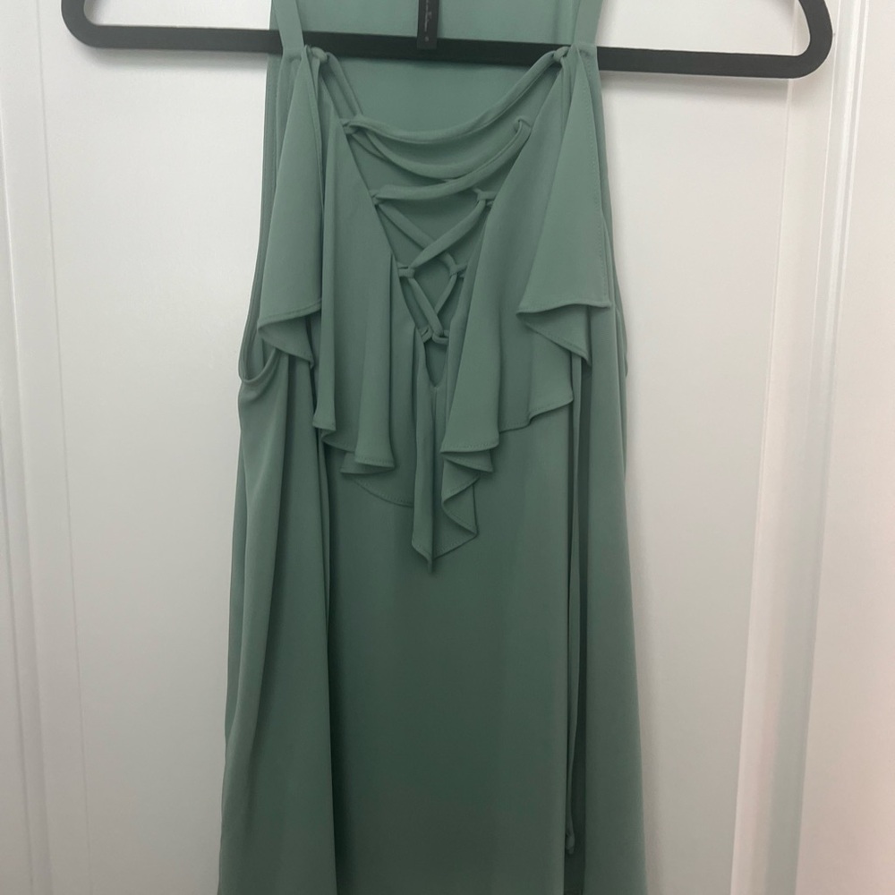 Elegant Green Sleeveless Dress